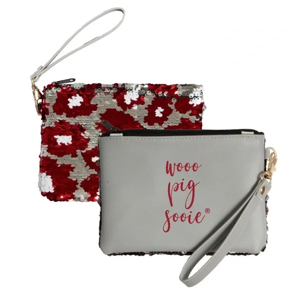 NWT! Wooo Pig Sooie Arkansas Sequined College Wristlets - Picture 1 of 5